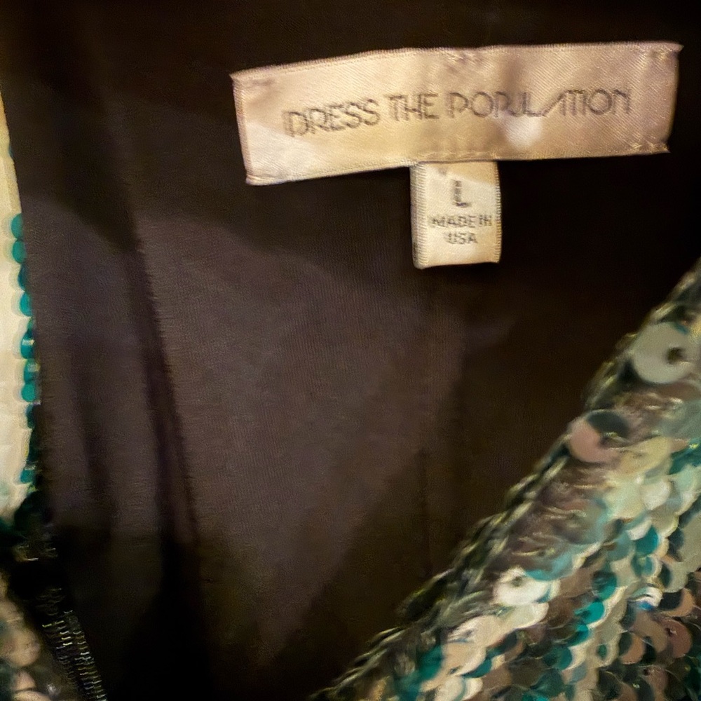 Dress the Population Dark Emerald Sequin Midi Dress - Picture 4 of 4